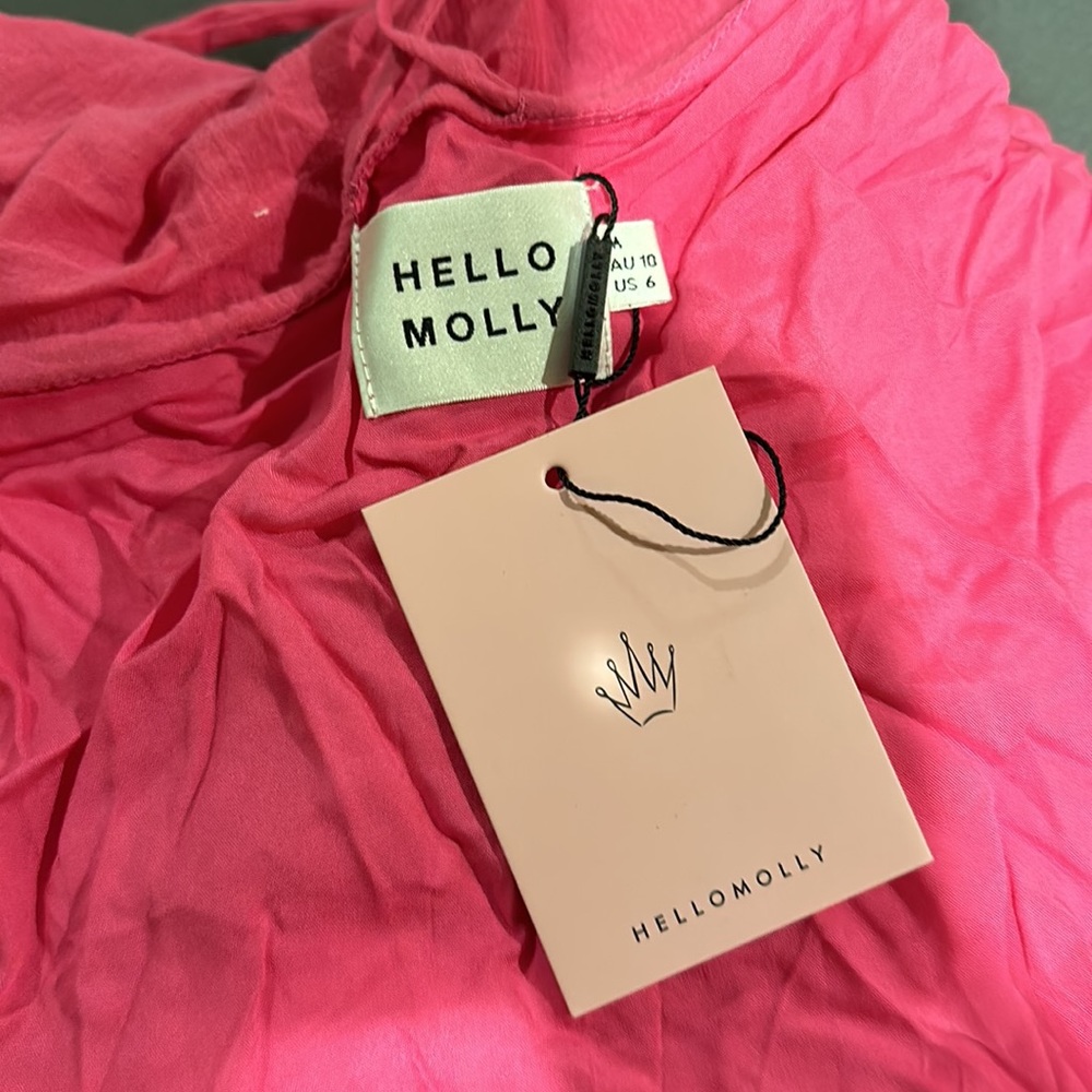 Hello Molly Pink Puff Sleeve Dress - Picture 6 of 7